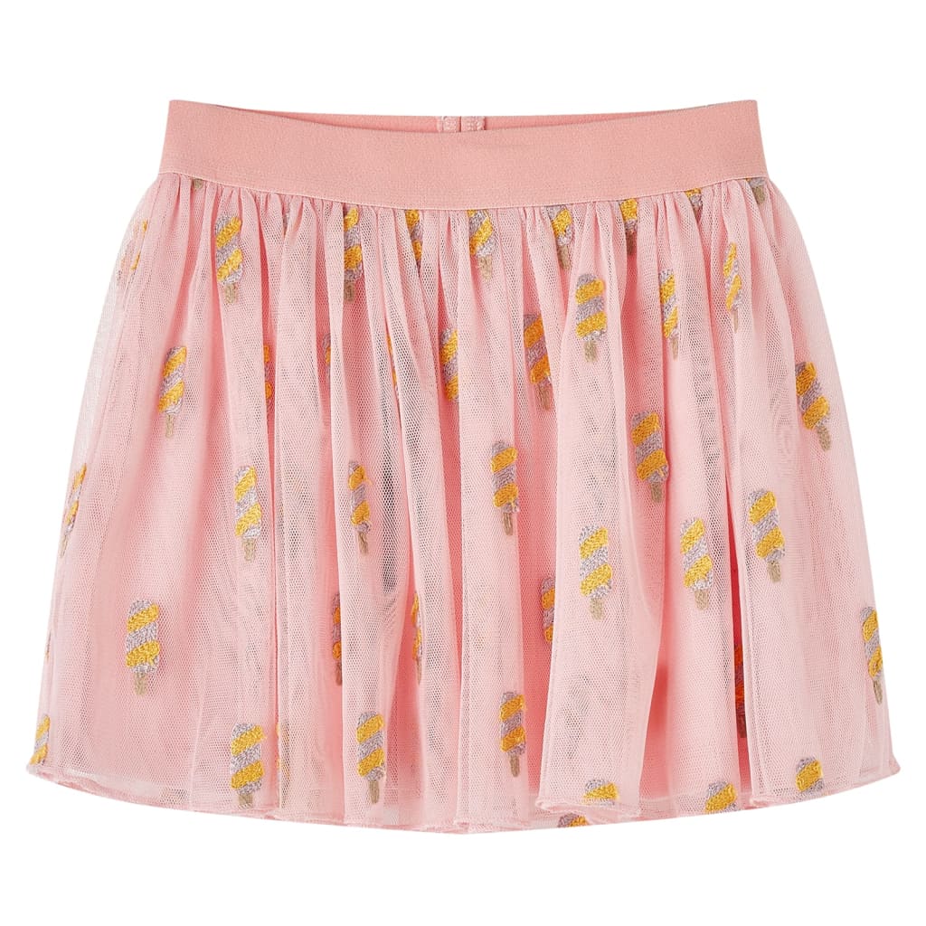 Falda infantil con tul rosa claro 128