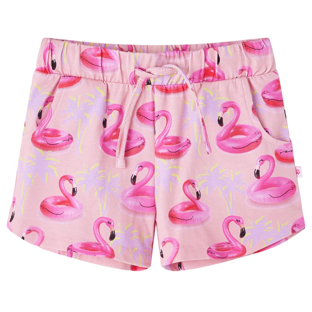 Pantalones cortos infantiles con cordón rosa claro 92