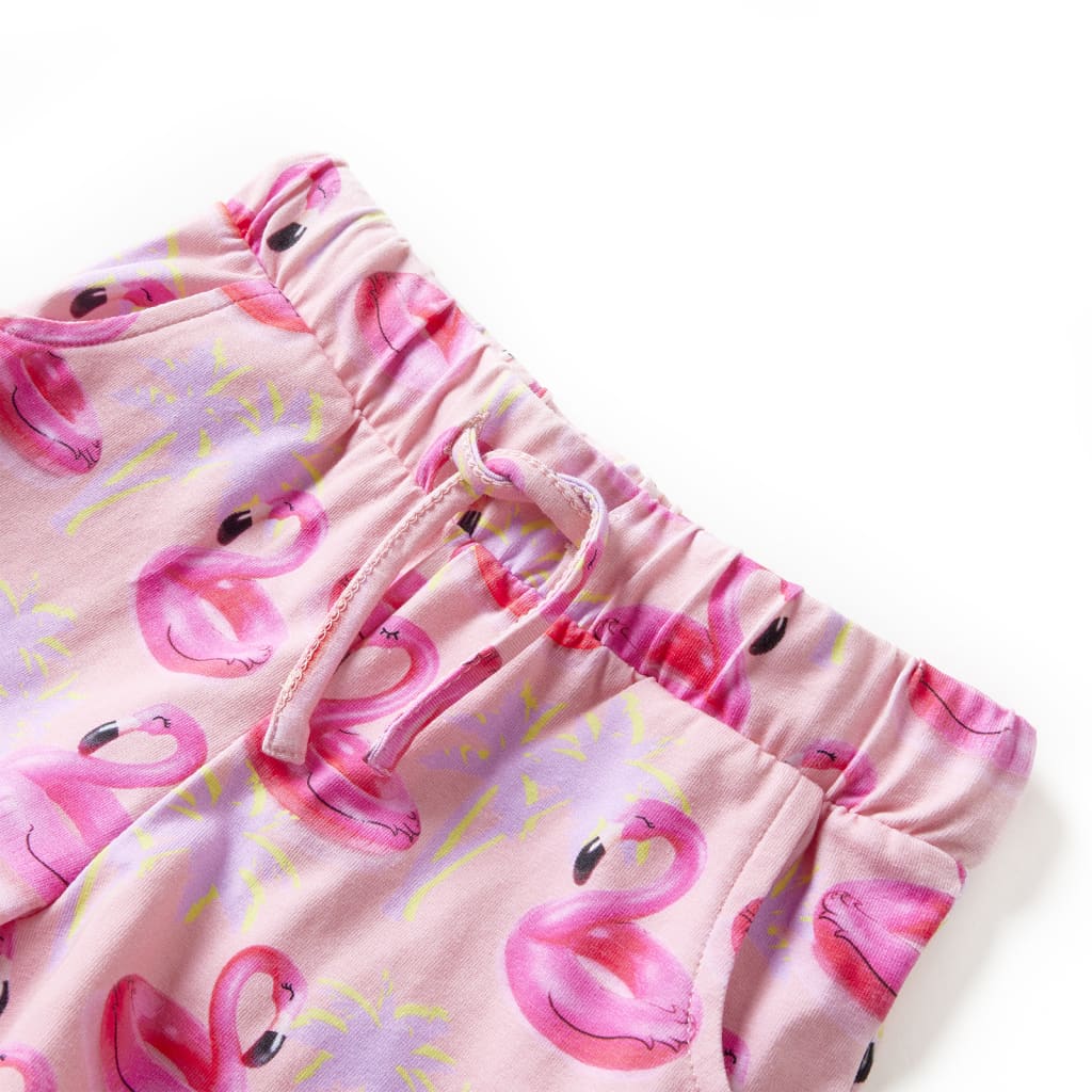 Pantalones cortos infantiles con cordón rosa claro 128