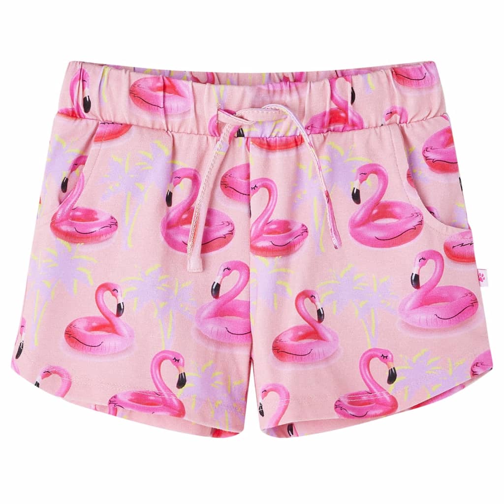 Pantalones cortos infantiles con cordón rosa claro 140