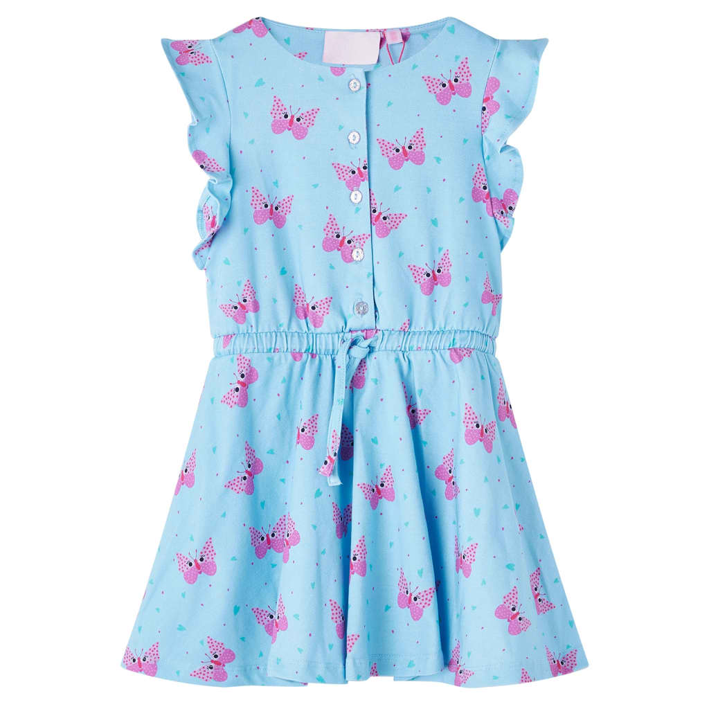 Vestido infantil sin mangas con botones azul 92