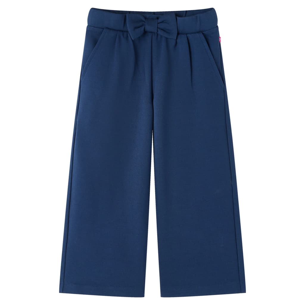 Pantalón infantil con perneras anchas azul marino 116