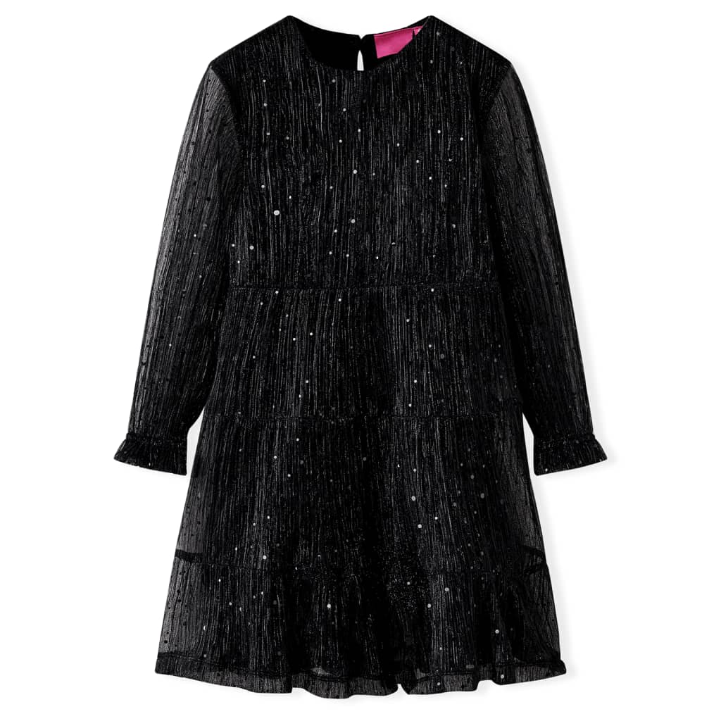 Vestido infantil de manga larga negro 104