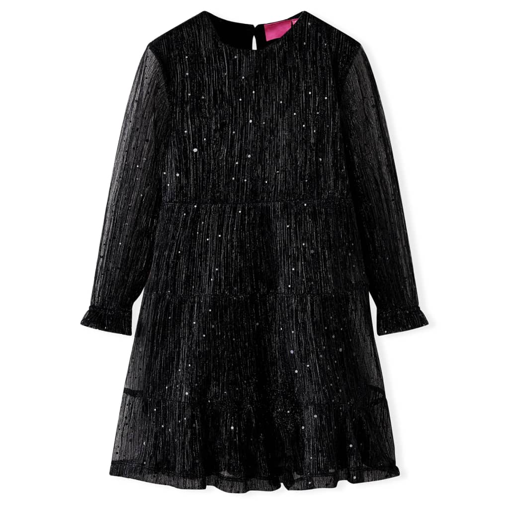 Vestido infantil de manga larga negro 140