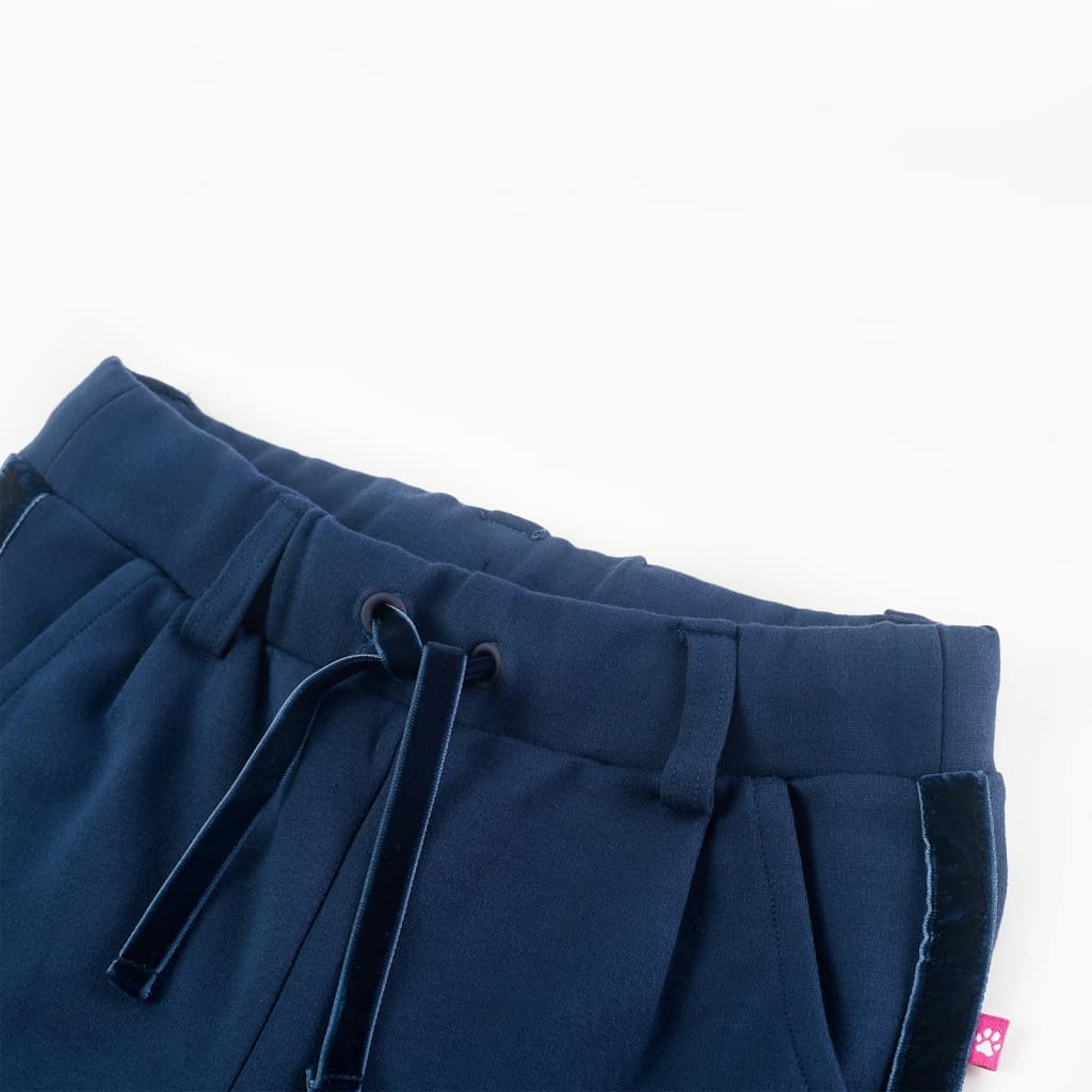 Pantalones infantiles con ribetes negros azul marino 92