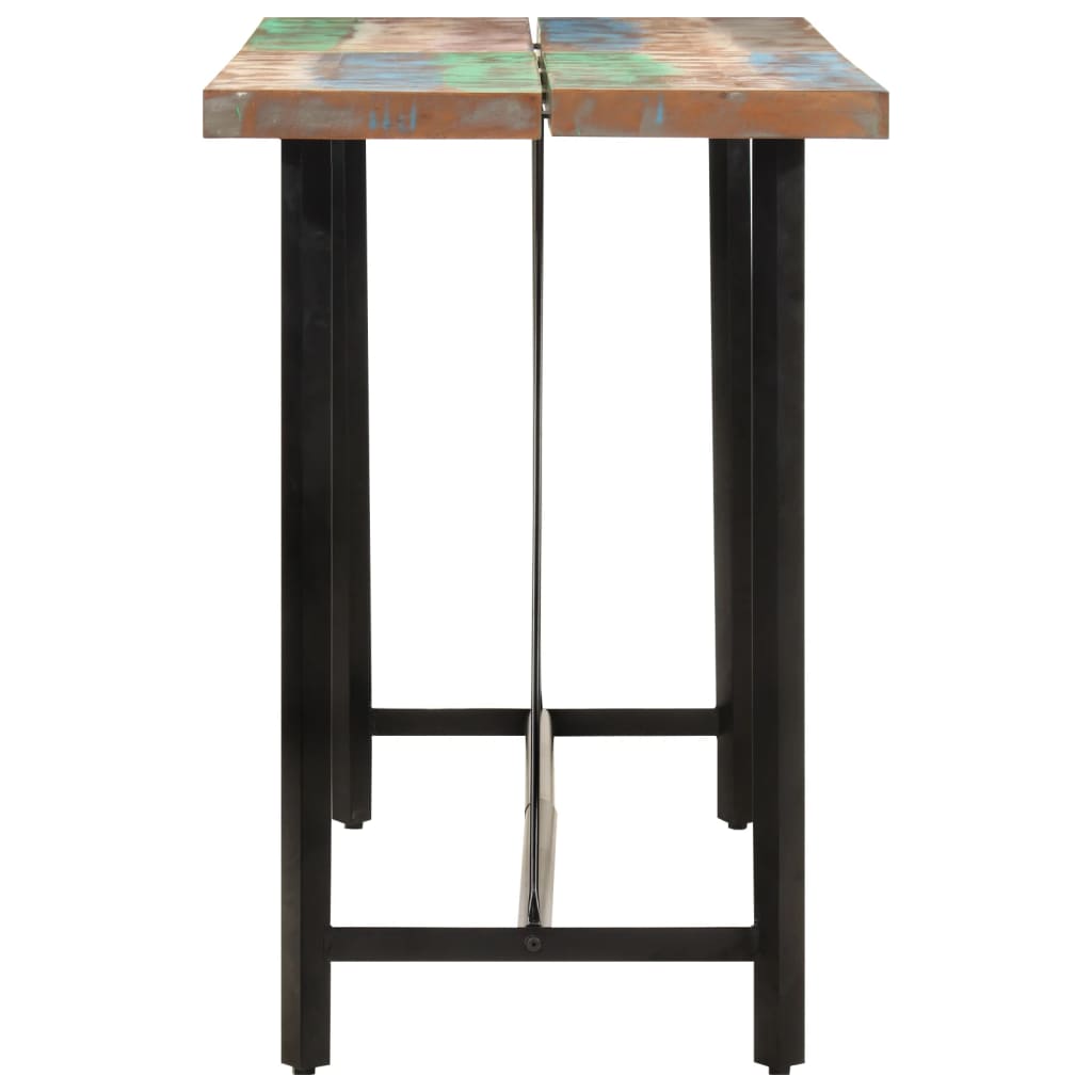 High iron and solid wood table recycled 150x70x107 cm