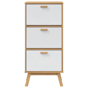 Zapatero olden madera maciza pino blanco y marrón 55x35x120 cm v3914 - Vetonek