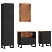 Conjunto de muebles de baño 4 piezas madera maciza reciclada v4027 - Vetonek