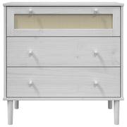 Cómoda senja aspecto ratán madera maciza pino blanco 80x40x80cm v4393 - Vetonek