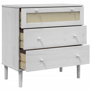 Cómoda senja aspecto ratán madera maciza pino blanco 80x40x80cm v4393 - Vetonek