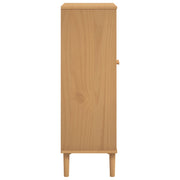 Zapatero senja aspecto ratán madera maciza marrón 59,5x35x107cm v4652 - Vetonek