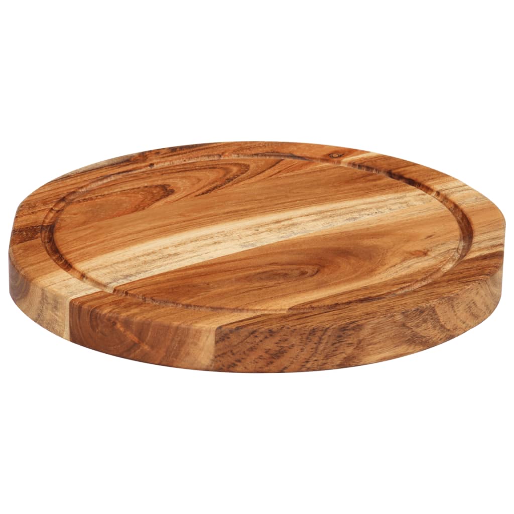 Vetonek Tabla de cortar madera maciza de acacia Ø25x2,5 cm