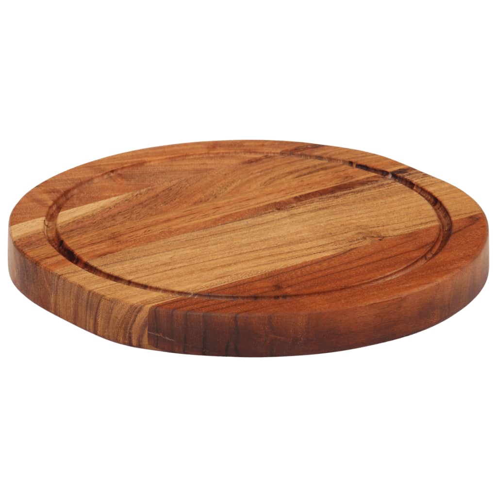 Tabla de cortar madera maciza de acacia Ø25x2,5 cm