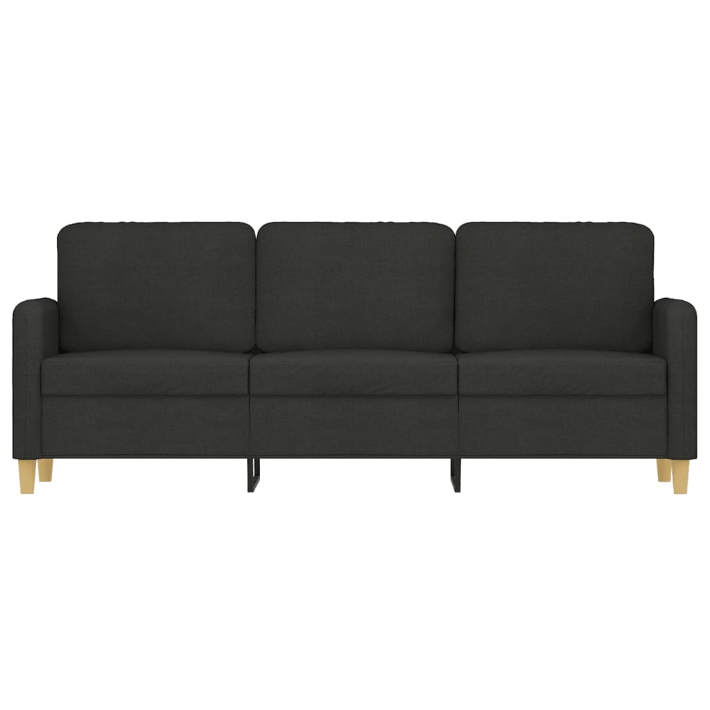 Black Fabric 3 Seat Sofa 180 cm