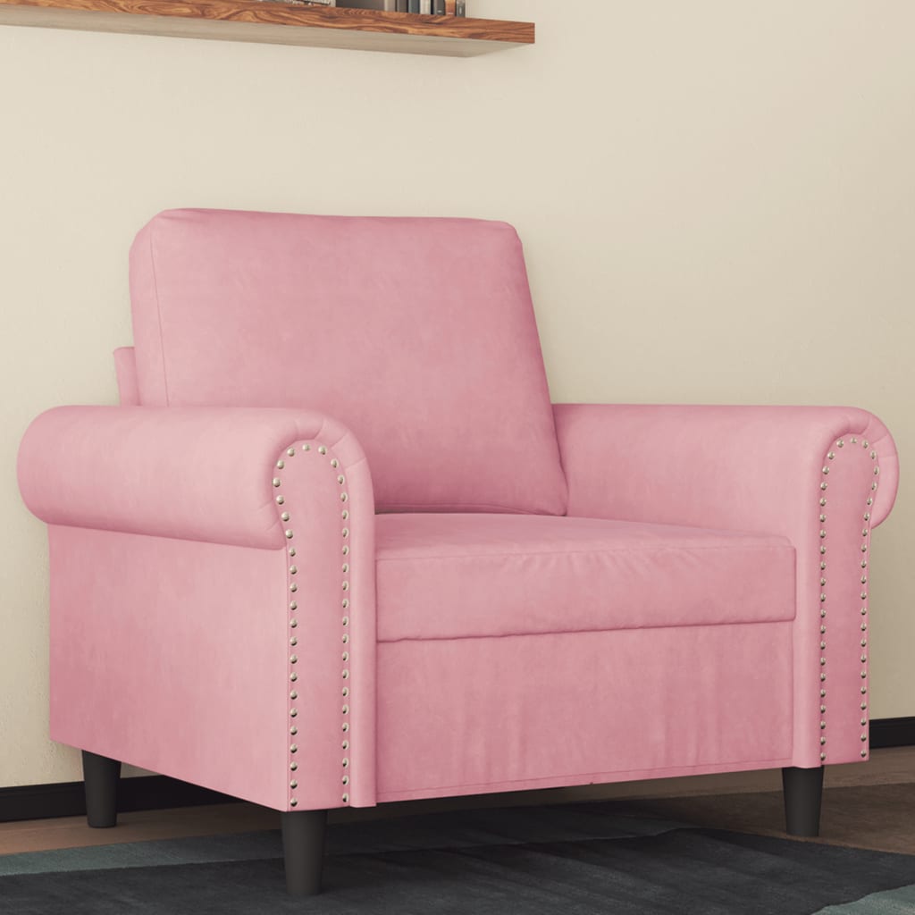 Vetonek Sillón de terciopelo rosa 60 cm