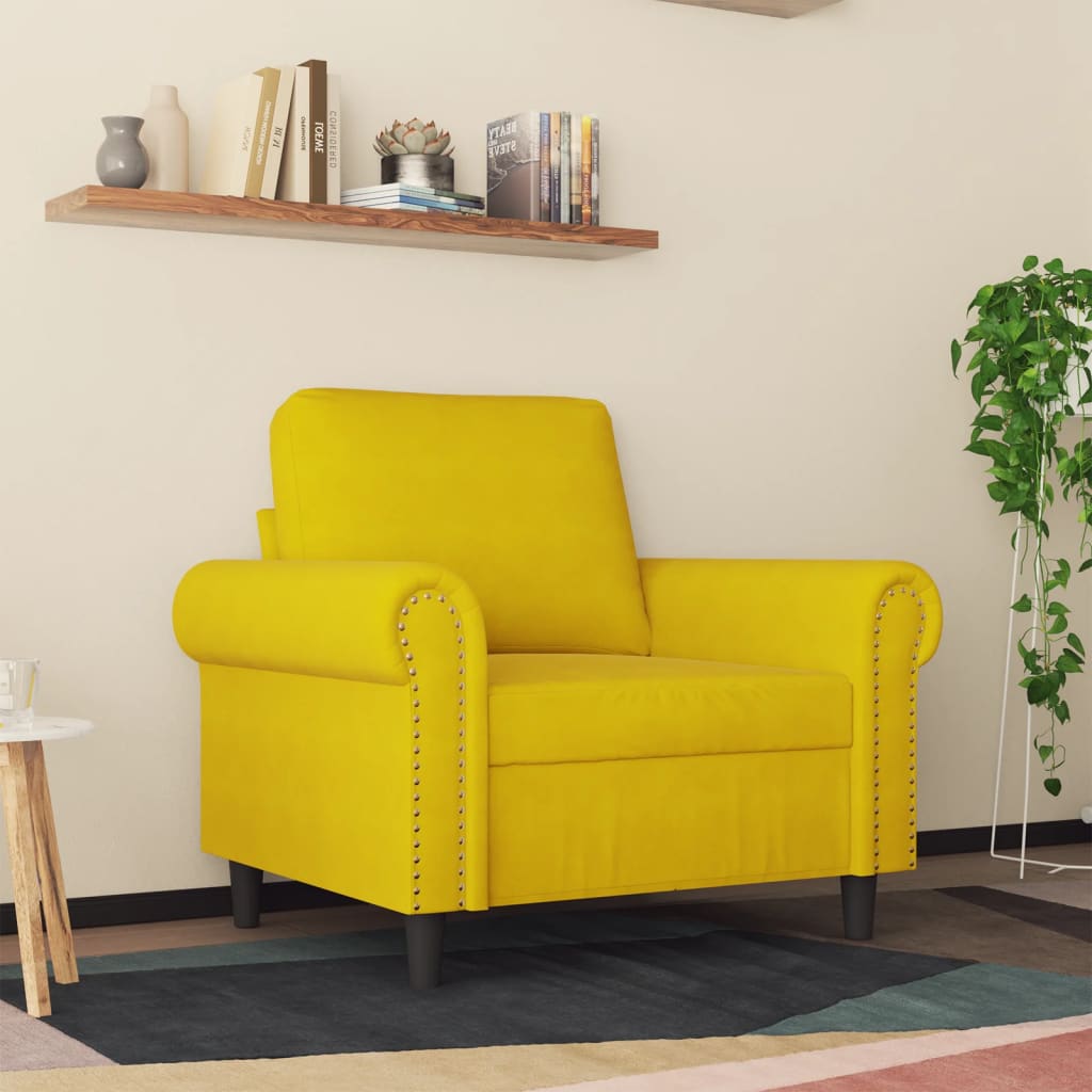 60 cm poltrona di velluto giallo