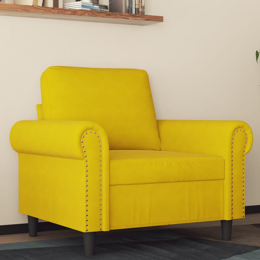 Vetonek Sillón de terciopelo amarillo 60 cm