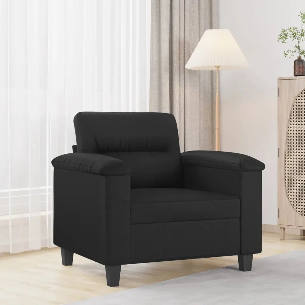 Vetonek Sillón cuero sintético negro 60 cm