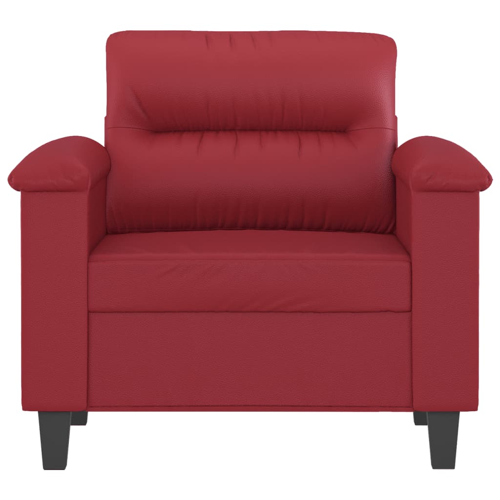 Sillón cuero sintético rojo tinto 60 cm