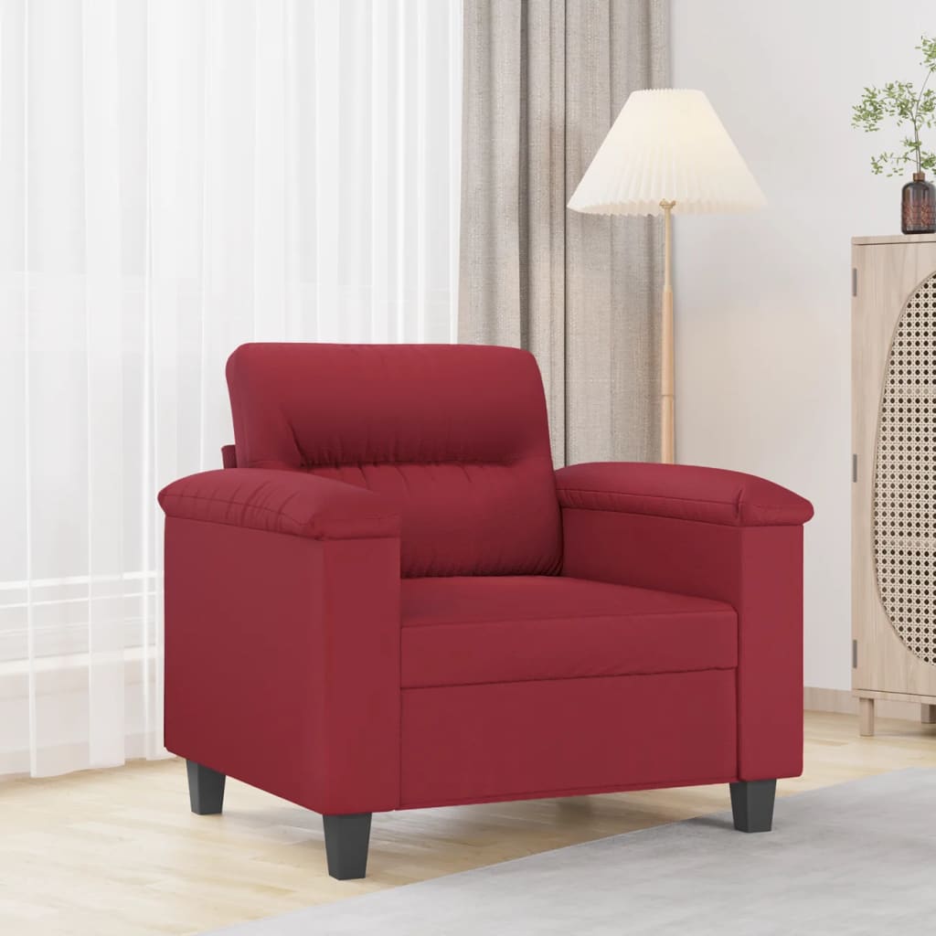 Vetonek Sillón cuero sintético rojo tinto 60 cm