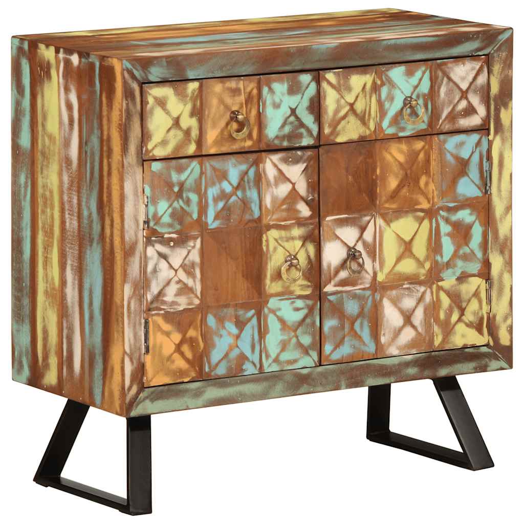 Cómoda de madera maciza reciclada multicolor 70x35x70 cm v6755 Vetonek