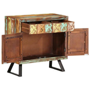 Vetonek Cómoda de madera maciza reciclada multicolor 70x35x70 cm