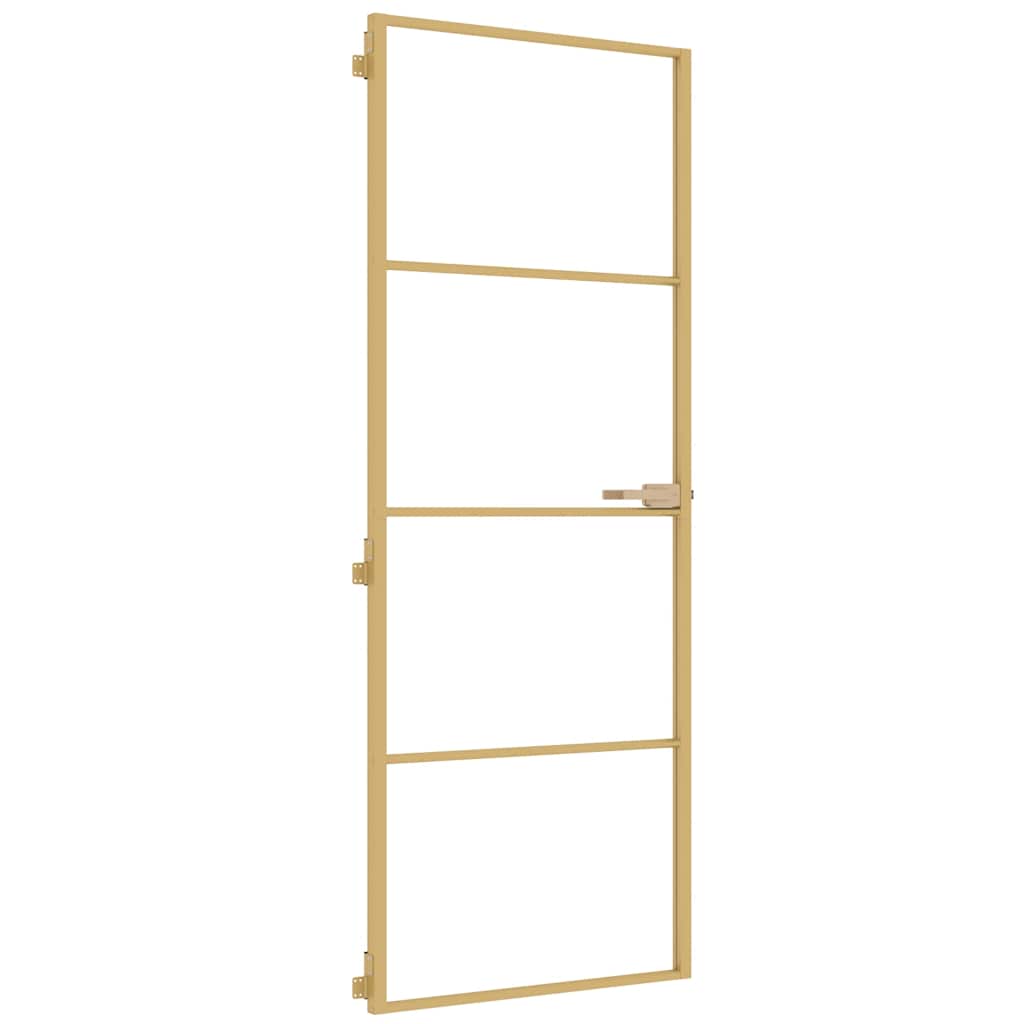 Puerta Interior Dorada Vidrio Templado y Aluminio 76x201,5cm