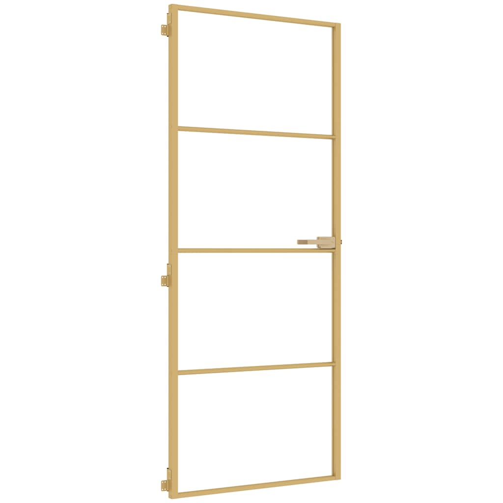 Puerta Interior Dorada Vidrio Templado y Aluminio 83x201,5cm