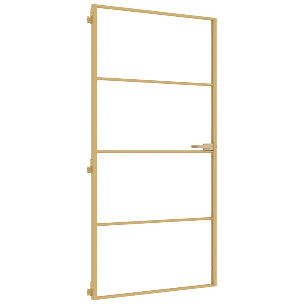 Puerta Interior Dorada Vidrio Templado Aluminio 102,5x201,5 cm