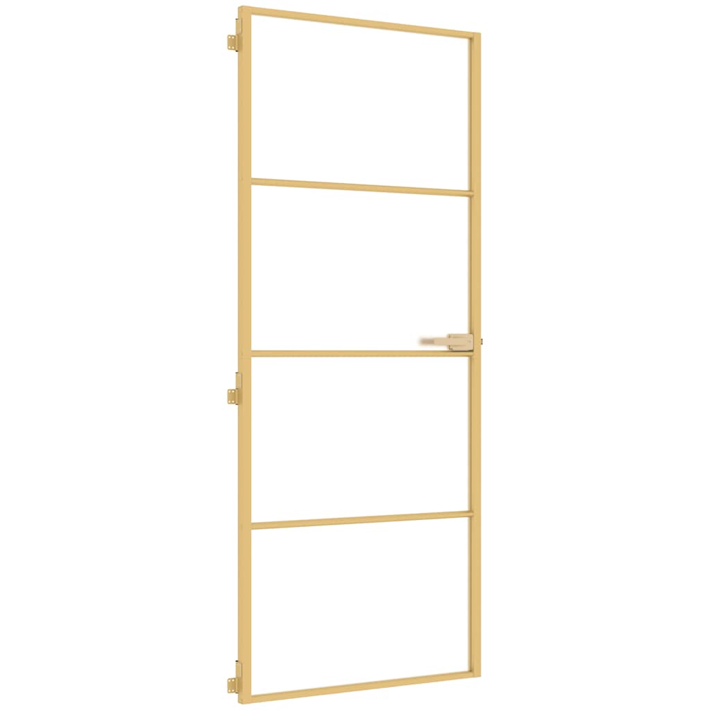 Puerta Interior Dorada Vidrio Templado y Aluminio 83x201,5cm