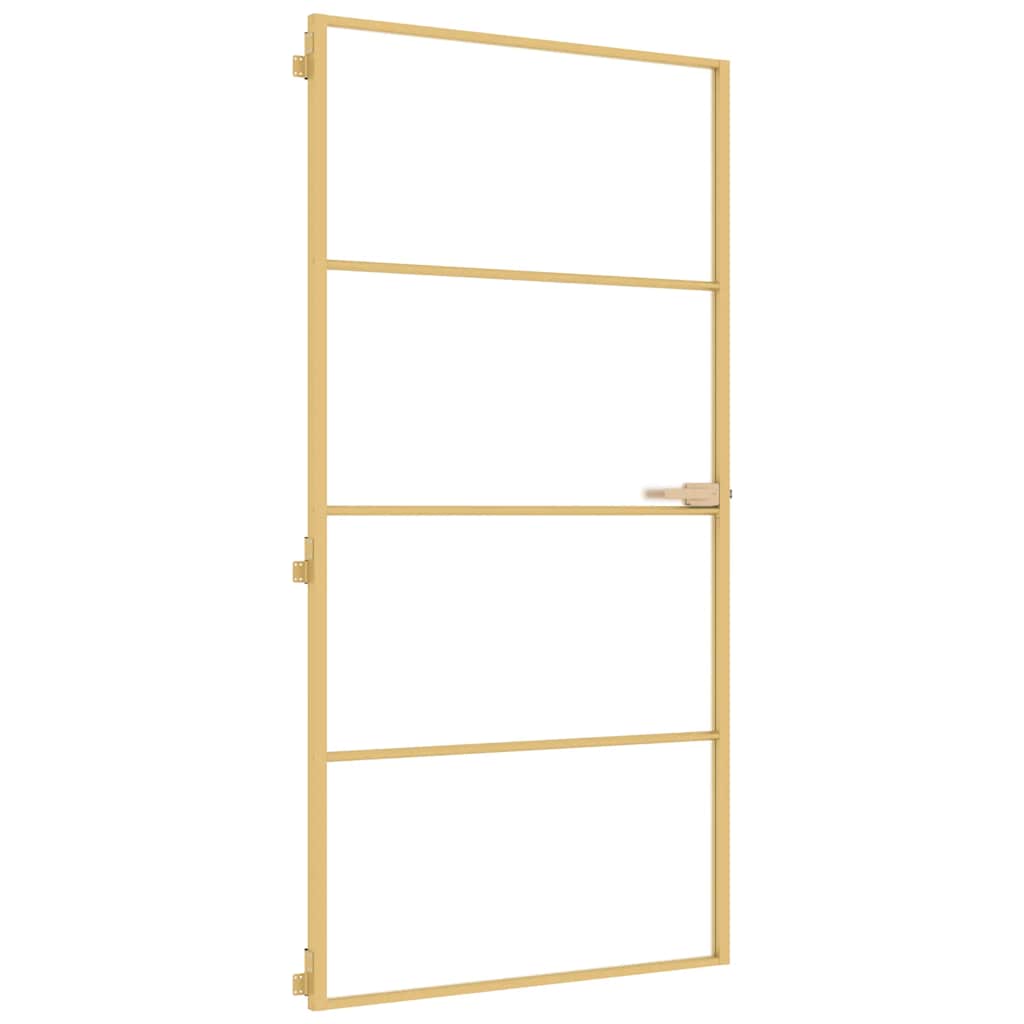 Puerta Interior Dorada Vidrio Templado Aluminio 102,5x201,5 cm
