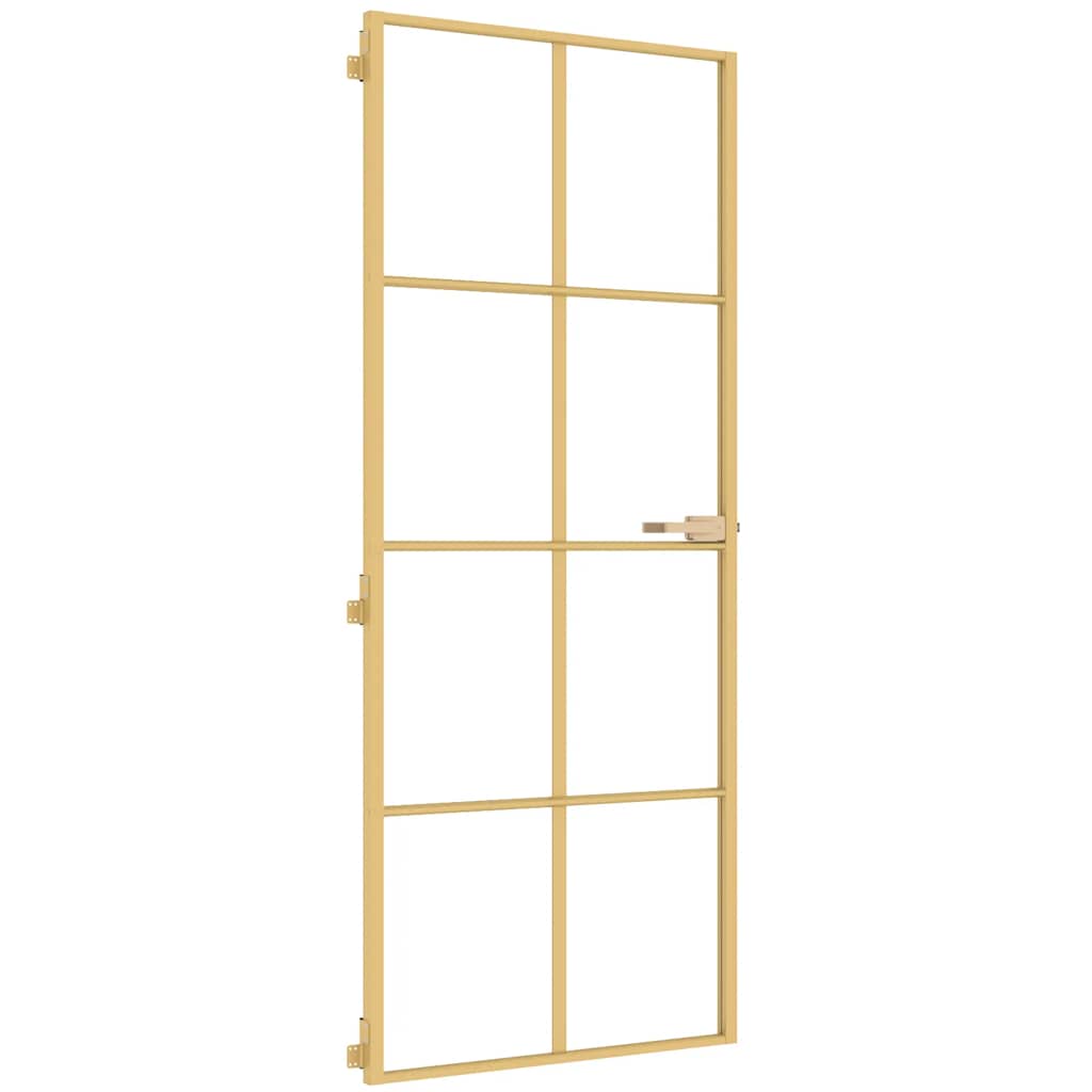Puerta Interior Dorada Vidrio Templado y Aluminio 83x201,5cm