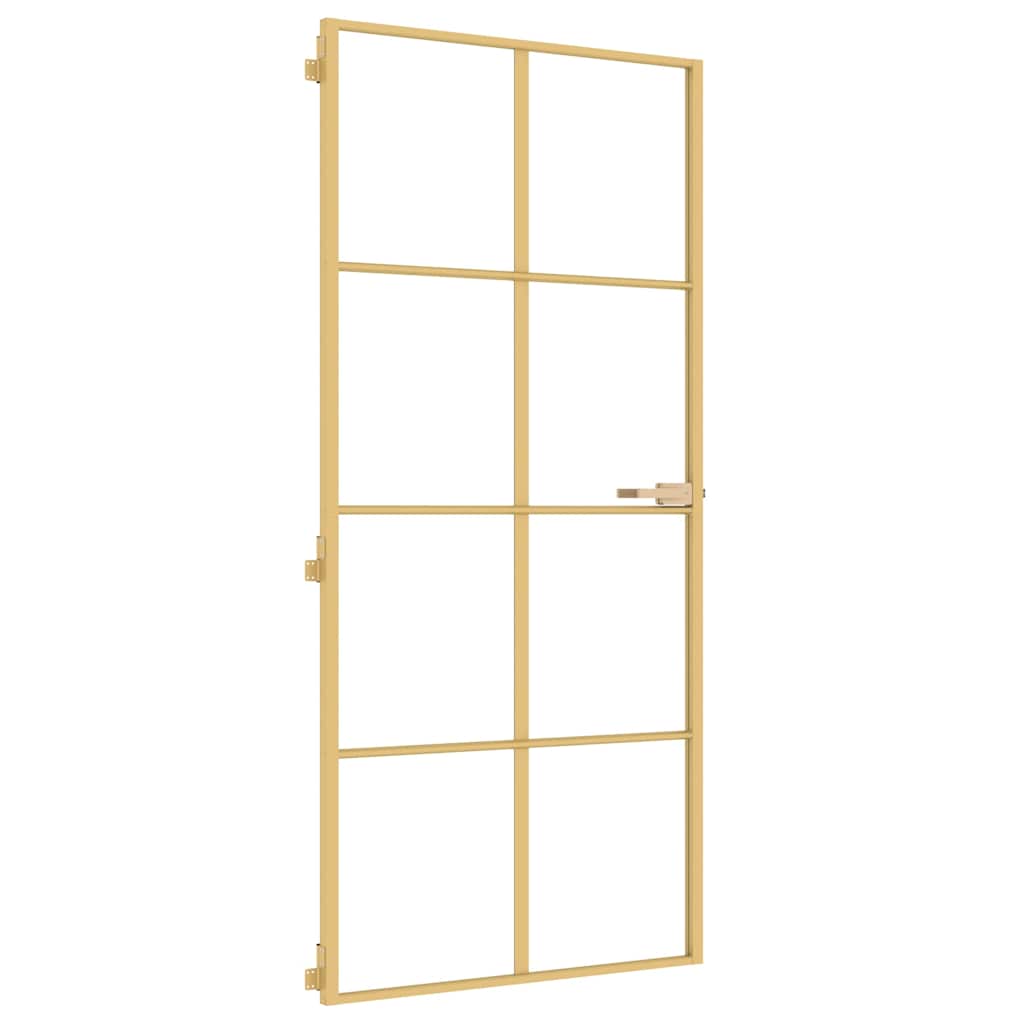 Puerta Interior Dorada Vidrio Templado y Aluminio 93x201,5cm