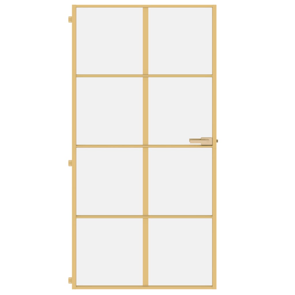 Puerta interior dorada vidrio templado aluminio 102,5x201,5 cm - Vetonek