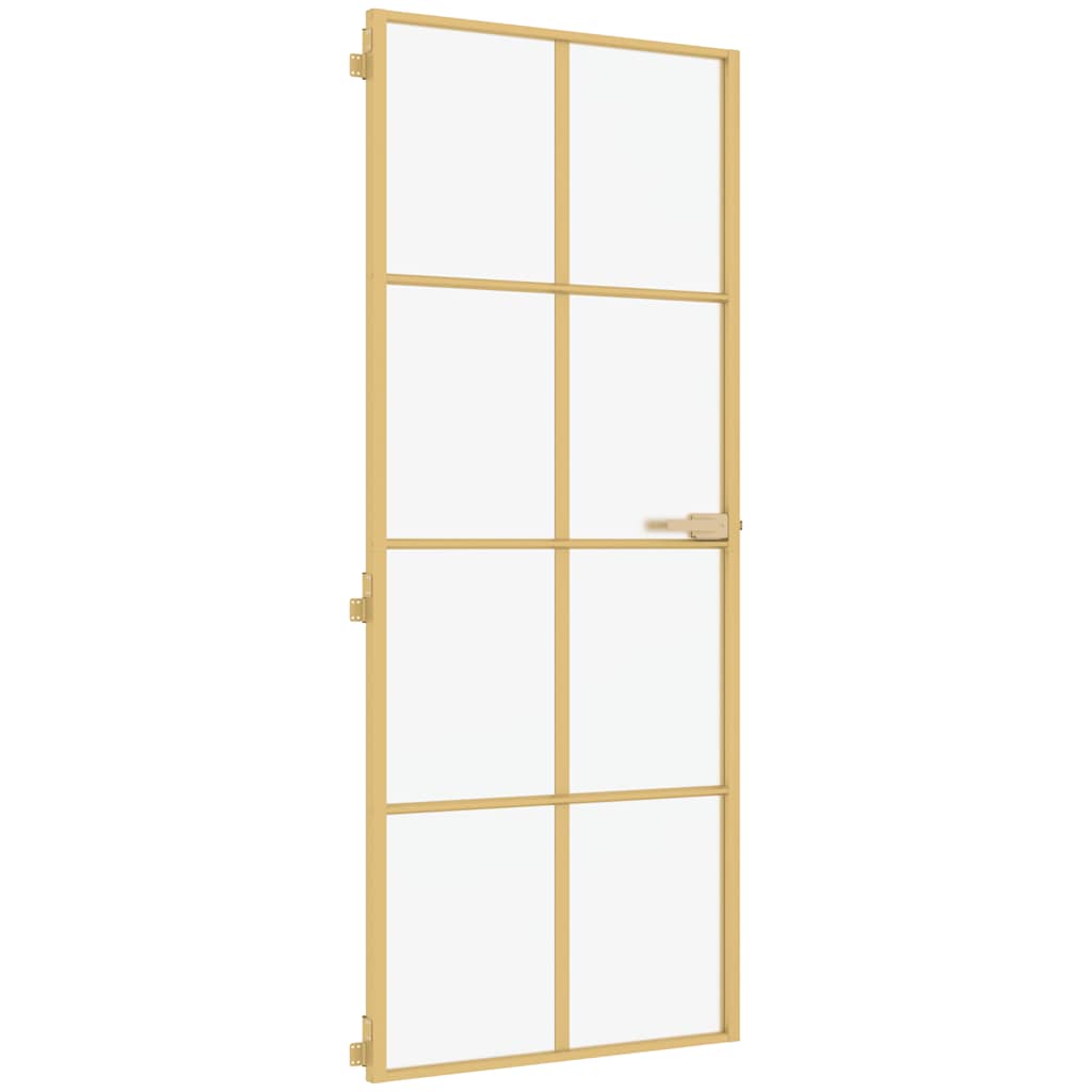 Puerta Interior Dorada Vidrio Templado y Aluminio 83x201,5cm