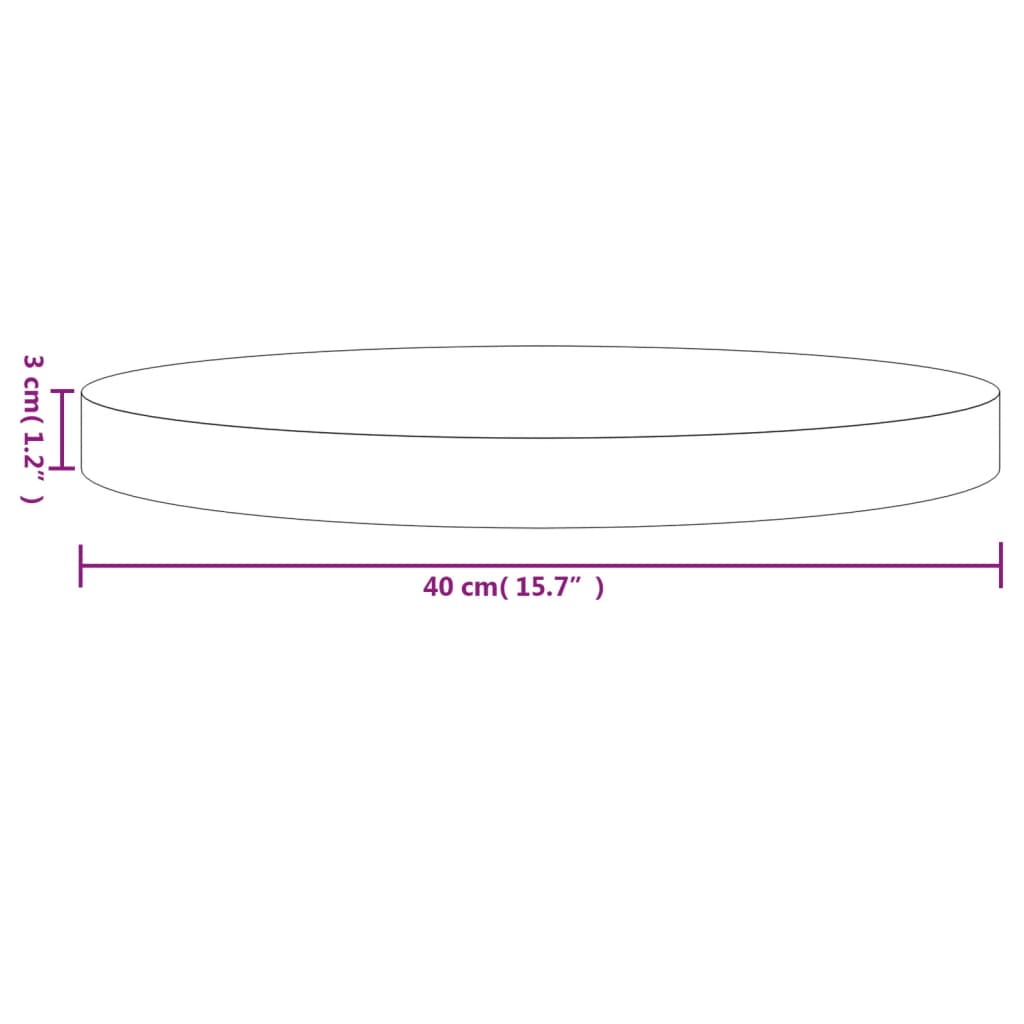 Tablero de mesa redondo madera maciza de pino Ø40x3 cm