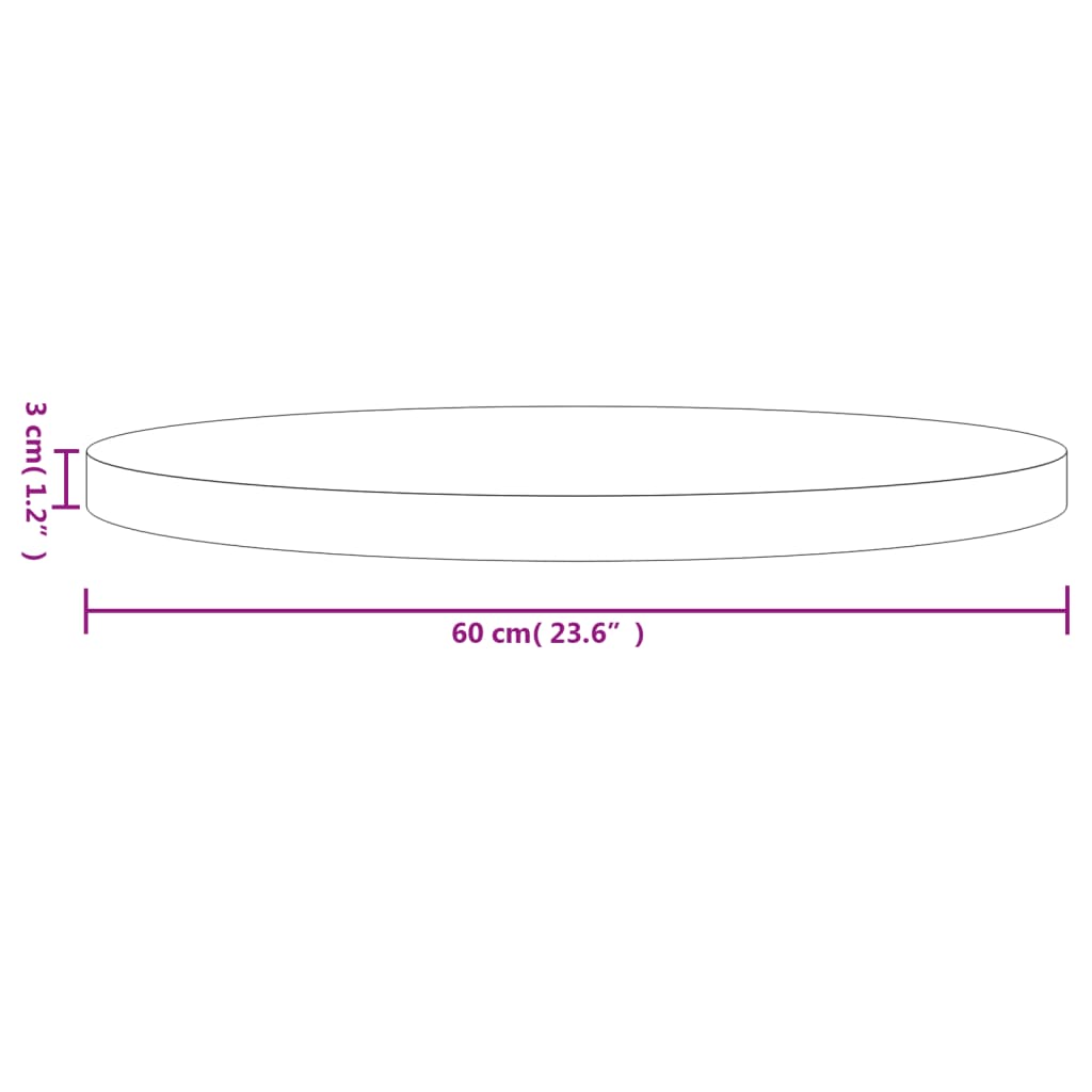 Round Table Board Woodbone Wooden Ø60x3 cm