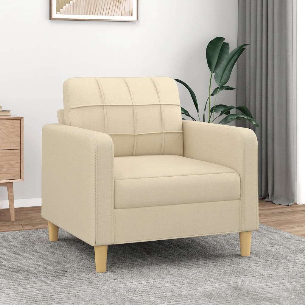 Vetonek Sillón de tela color crema 60 cm