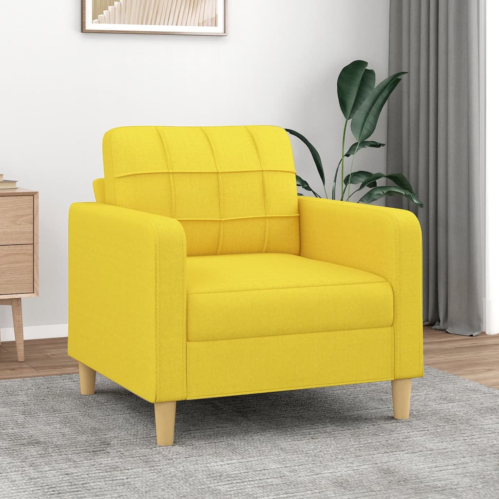 Vetonek Sillón de tela amarillo claro 60 cm