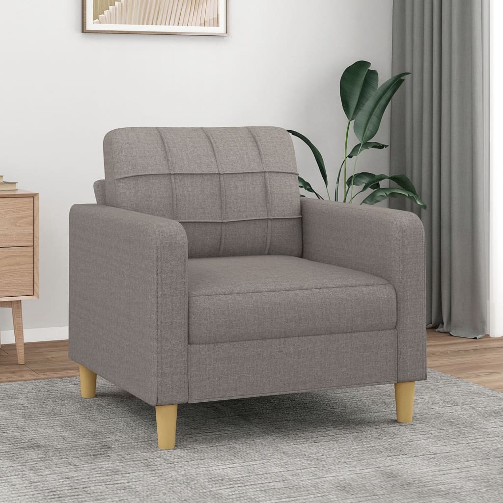 Vetonek Sillón de tela gris taupé 60 cm