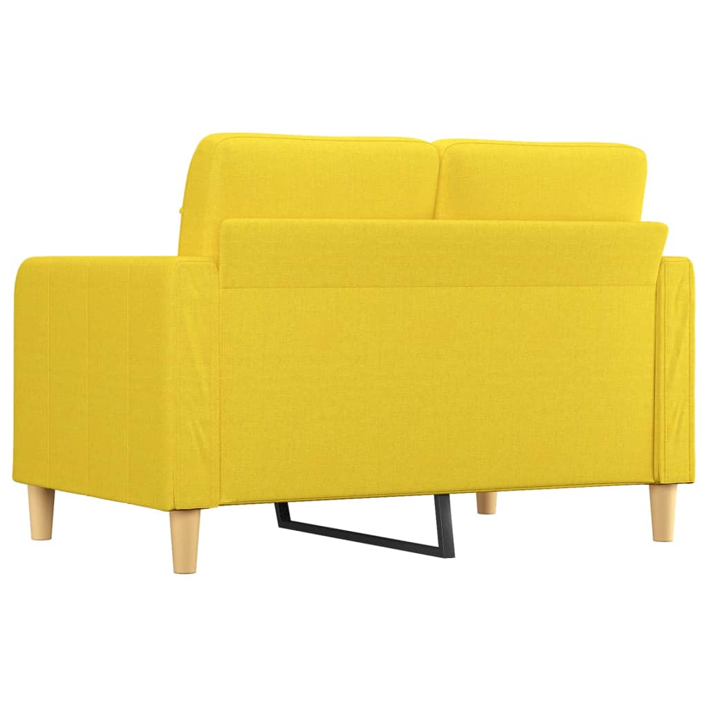 Sofá de 2 plazas de tela amarillo claro 120 cm vidaXL