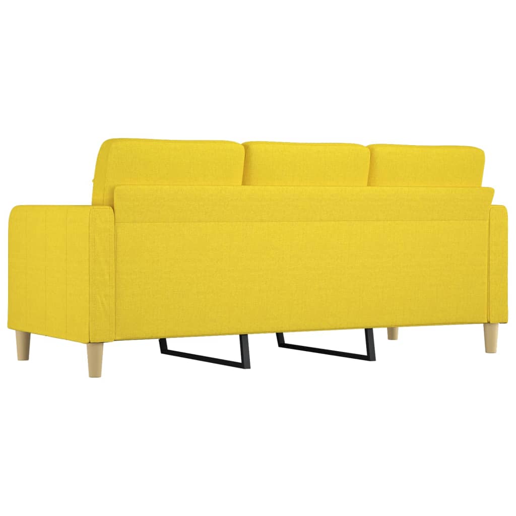 Sofá de 3 plazas de tela amarillo claro 180 cm vidaXL