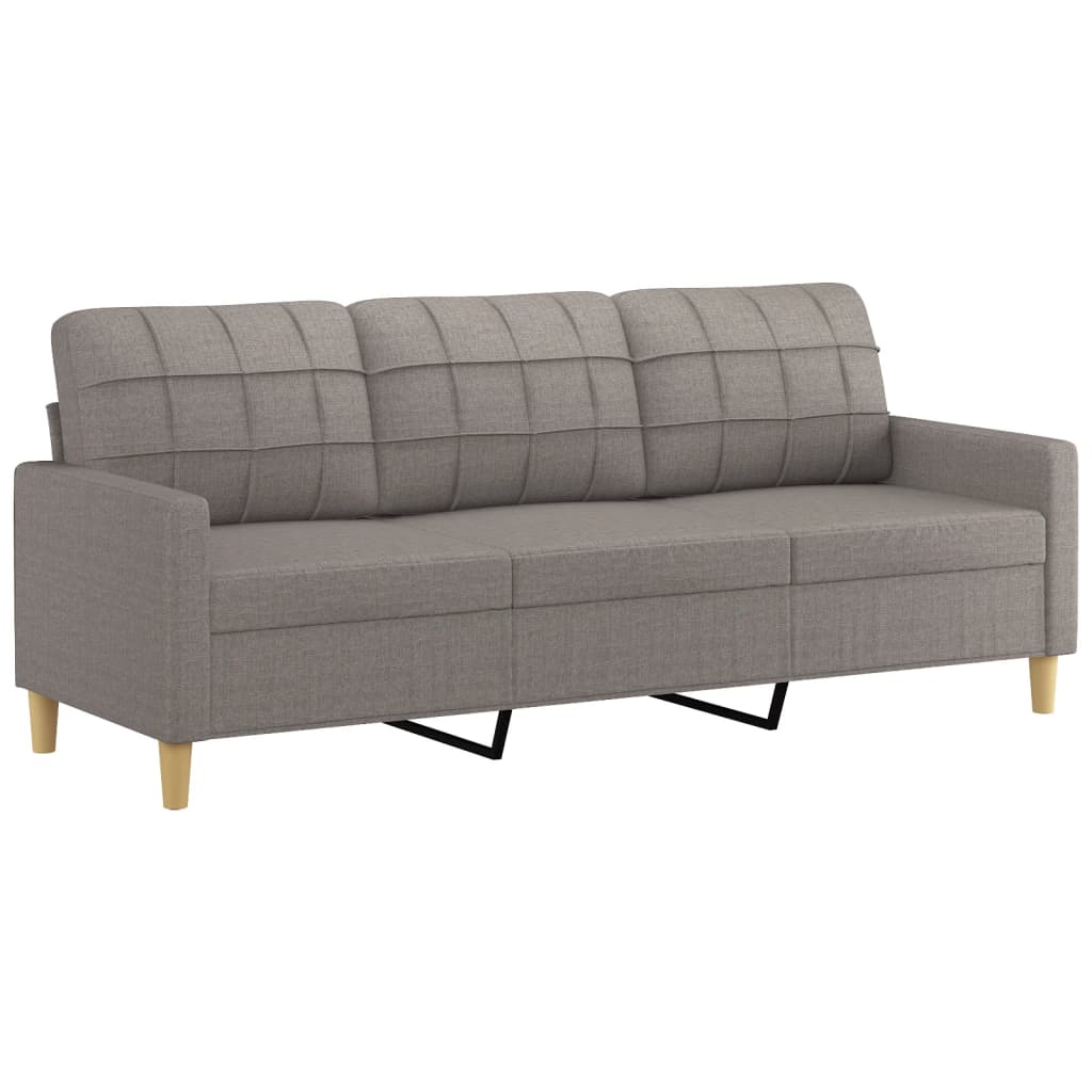 Sofá de 3 plazas de tela gris taupe 180 cm - Vetonek