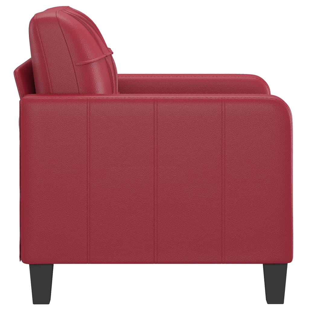 Sillón cuero sintético rojo tinto 60 cm vidaXL