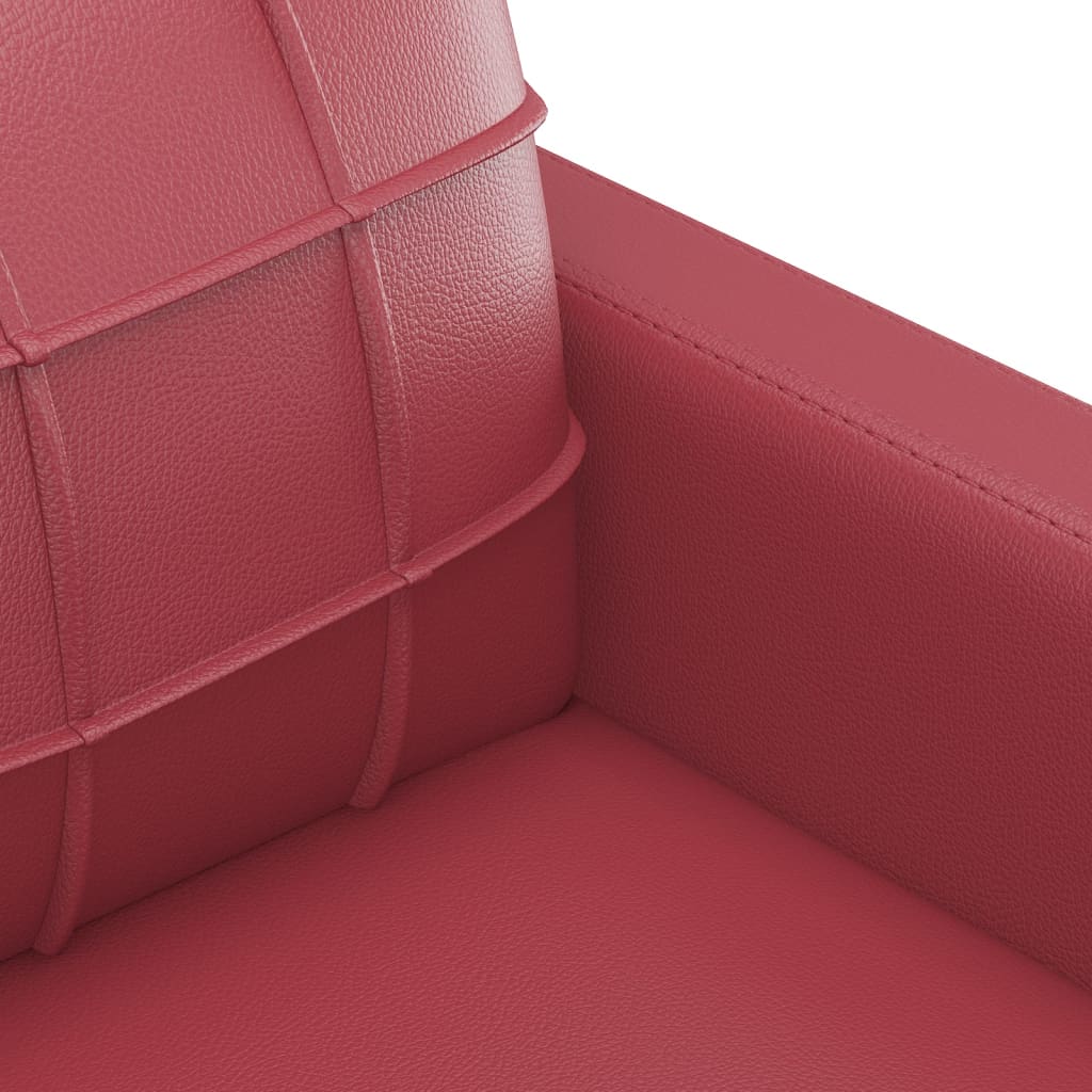 Sillón cuero sintético rojo tinto 60 cm vidaXL