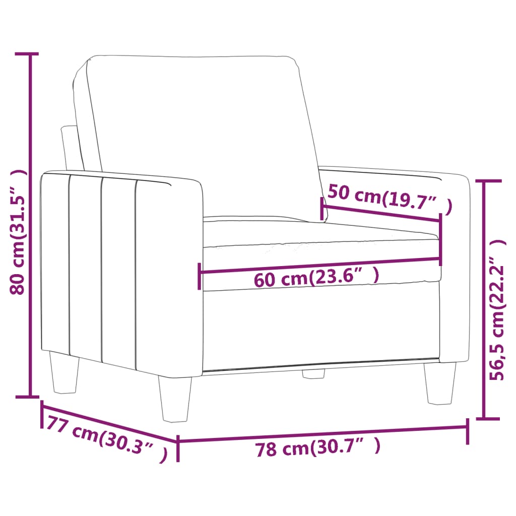 Fauteuil en cuir synthétique noir 60 cm