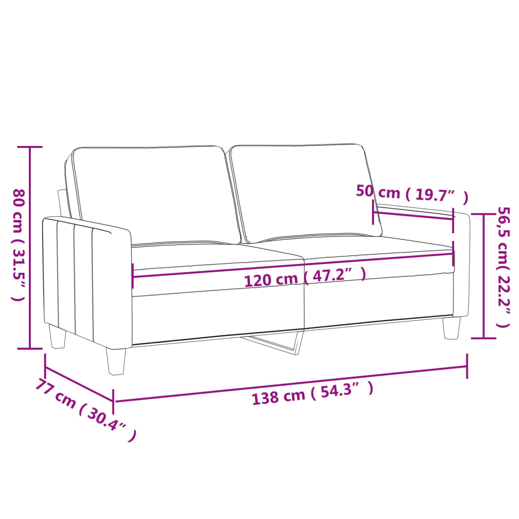 Synthetic leather 20 cm color sofa 120 cm