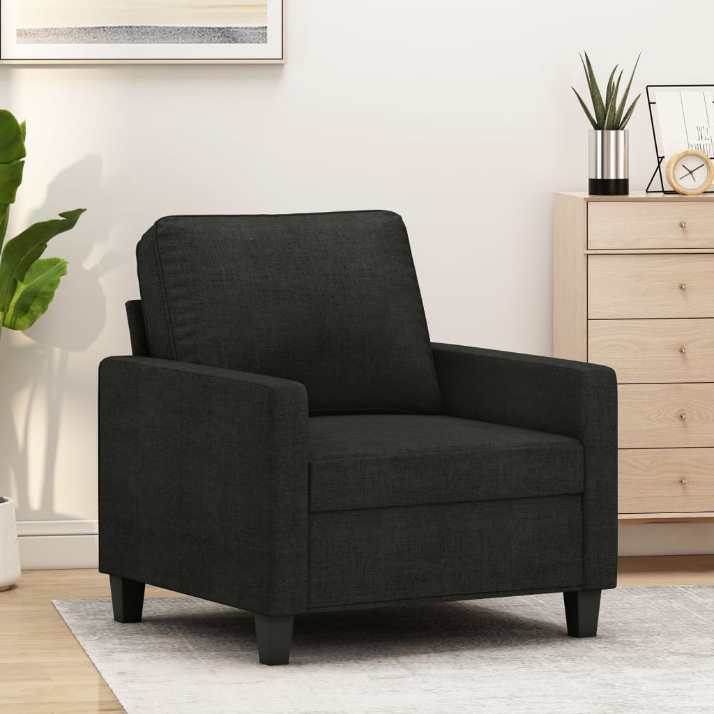 Vetonek Sillón de tela negro 60 cm