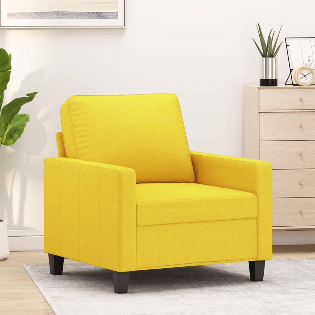 Vetonek Sillón de tela amarillo claro 60 cm