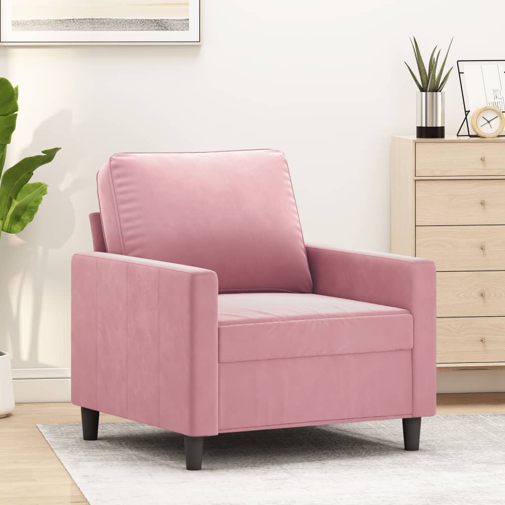 Vetonek Sillón de terciopelo rosa 60 cm